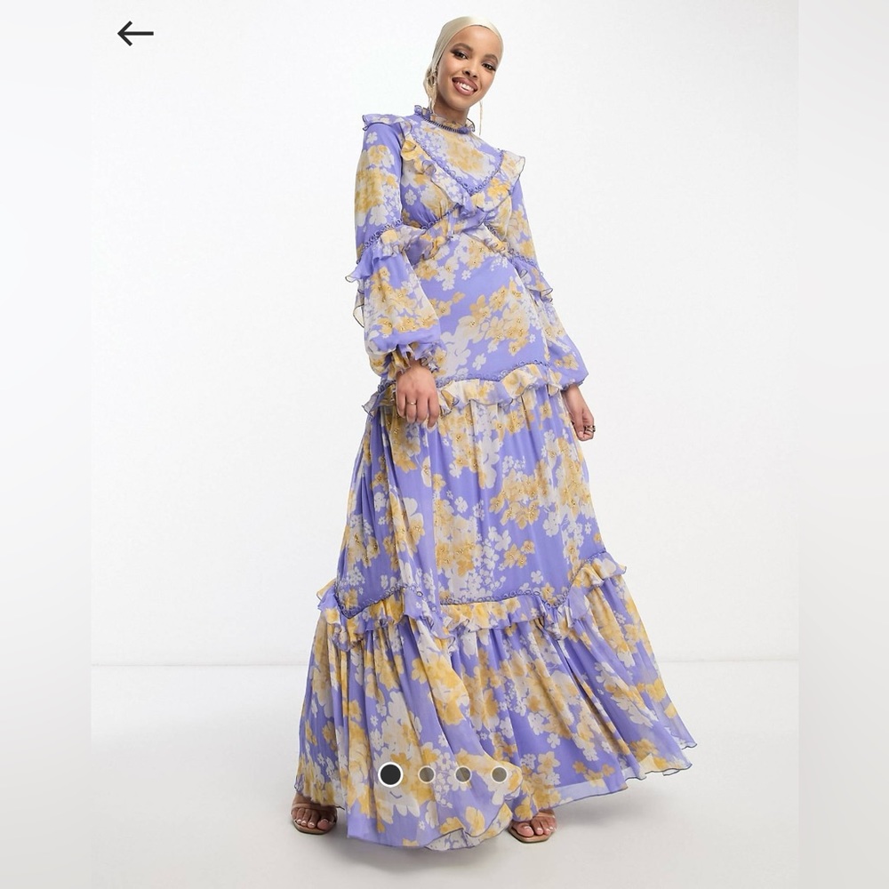 NWT ASOS DESIGN embellished long sleeve maxi dress